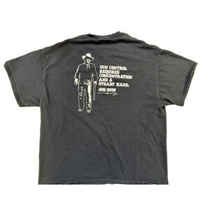 John Wayne TShirt Mens XL Black Western Quote Graphic Open Range USA Gorpcore